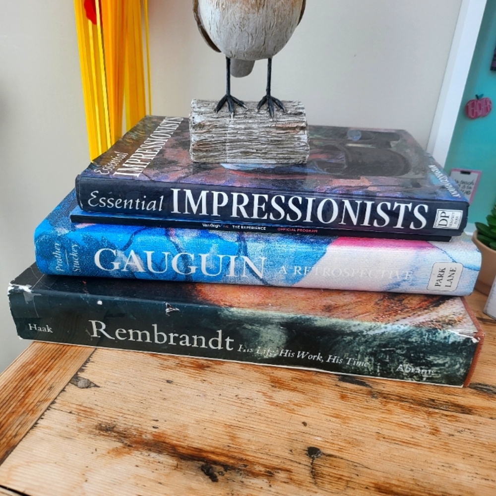 Coffee Table Large Books, Gauguin, Impressionists And Rembrandt Set Of 3